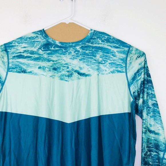 Stunshow Men's 3XL Fishing Shirt Blue Green Seawater Long Sleeve NWT BS21 - Picture 2 of 5